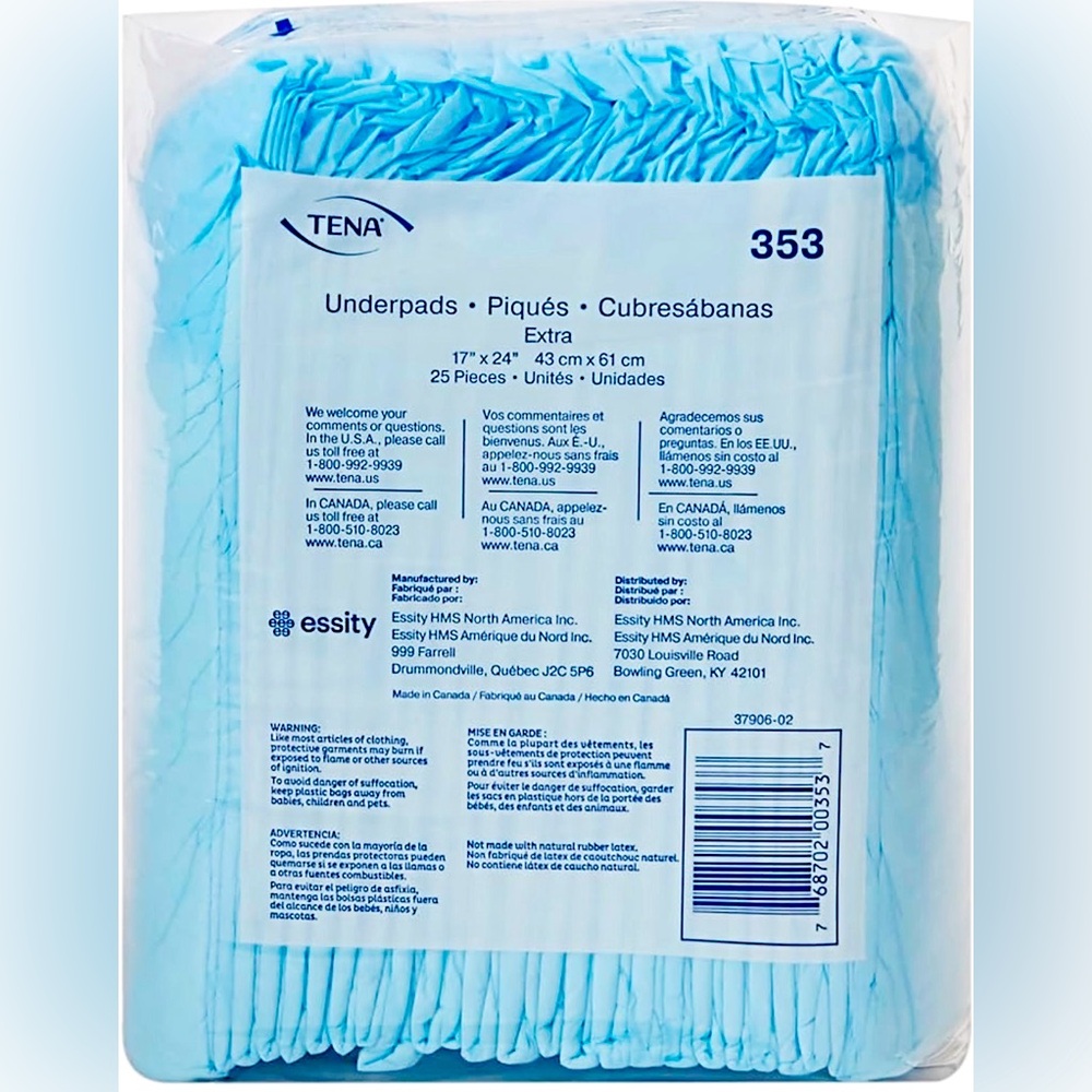 🆕 TENA Extra Underpad, Disposable, Light Absorbency, 17 in x 24 in